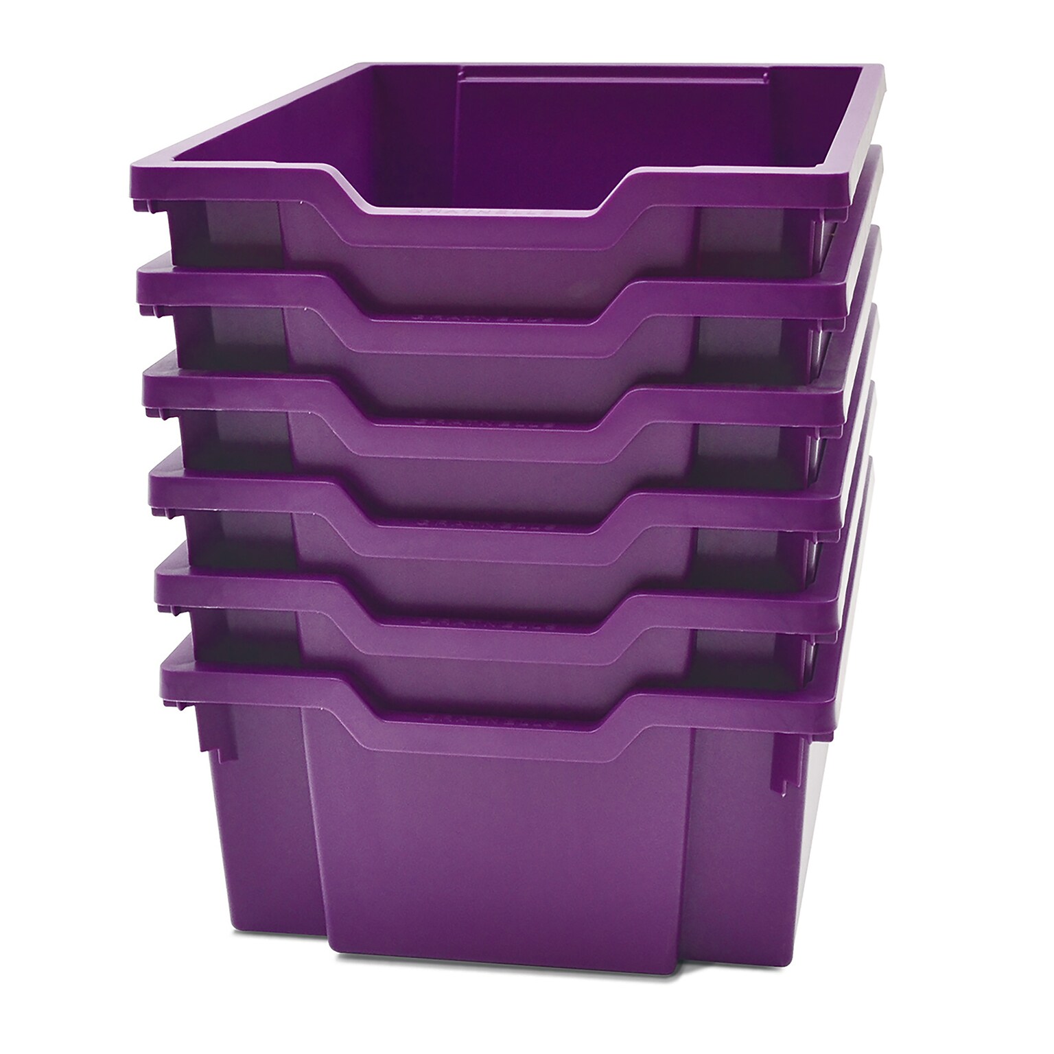 Gratnells Deep F2 Tray, Plastic, 12.3 x 16.8 x 5.9, Plum Purple, 6/Bundle (GTSF0205P6)