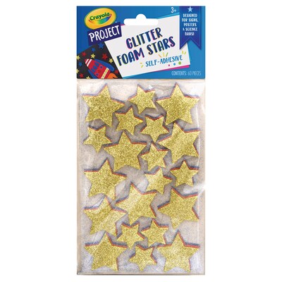 Crayola® Foam Star Stickers, Assorted Colors & Sizes, 60 Per Pack, 3 Packs (PAC1664CRA-3)