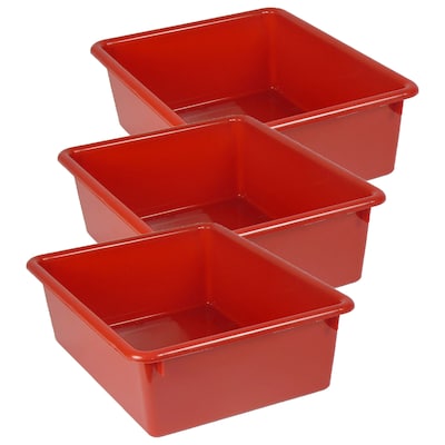 Romanoff Stowaway Tray, Plastic, 16 x 13.5 x 5.5, Red, 3/Bundle (ROM13102-3)