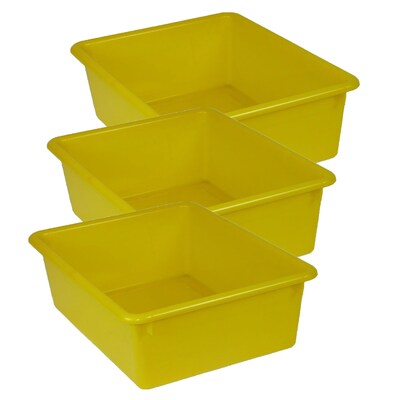 Romanoff Stowaway Tray, Plastic, 16 x 13.5 x 5.5, Yellow, 3/Bundle (ROM13103-3)