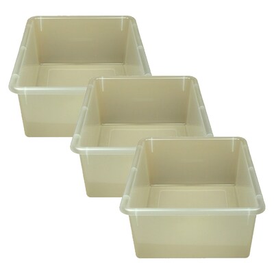 Romanoff Stowaway Tray, Plastic, 16 x 13.5 x 5.5, Clear, 3/Bundle (ROM13120-3)