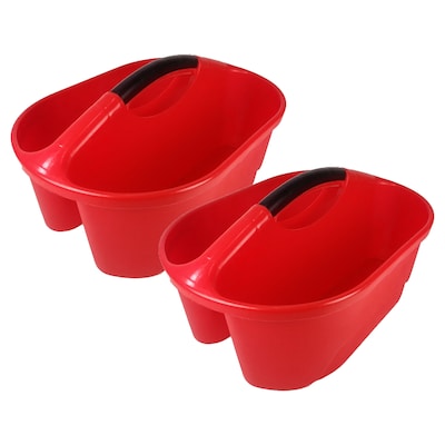 Romanoff  Classroom Caddy, Plastic, 16.25 x 12 x 8.25, Red, 2/Bundle (ROM25602-2)