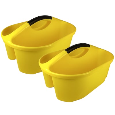 Romanoff  Classroom Caddy, Plastic, 16.25 x 12 x 8.25, Yellow, 2/Bundle (ROM25603-2)