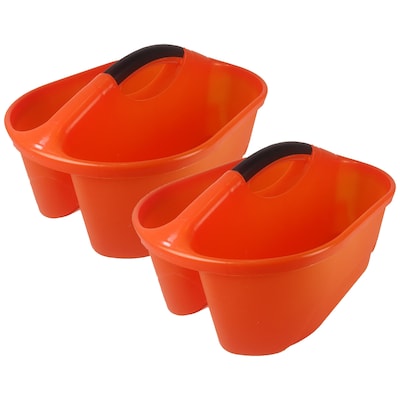 Romanoff  Classroom Caddy, Plastic, 16.25" x 12" x 8.25", Orange, 2/Bundle (ROM25609-2)