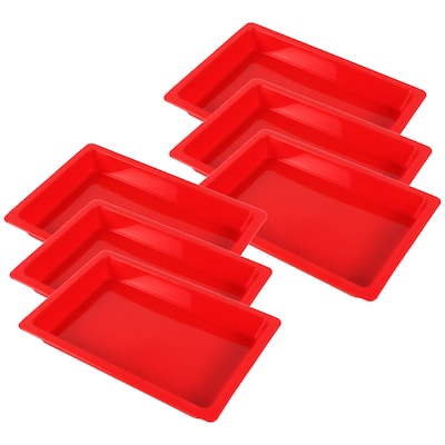 Romanoff  Small Creativitray, Plastic, 8.5 x 5.75 x 1, Red, 6/Bundle (ROM36702-6)