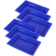 Romanoff  Small Creativitray, Plastic, 8.5 x 5.75 x 1, Blue, 6/Bundle (ROM36704-6)