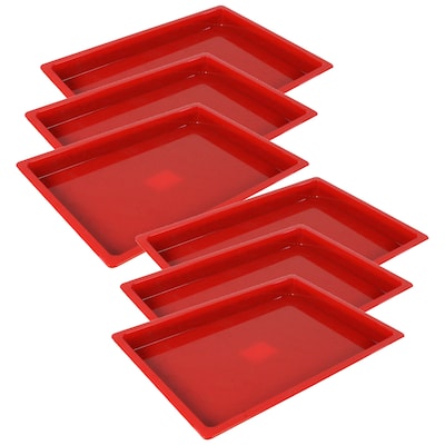 Romanoff  Medium Creativitray, Plastic, 11.5 x 8.25 x 1, Red, 6/Bundle (ROM36802-6)