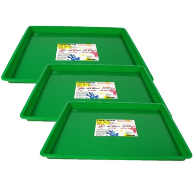 Romanoff  Large Creativitray, Plastic, 17.5 x 12.5 x 1.25, Green, 3/Bundle (ROM36905-3)