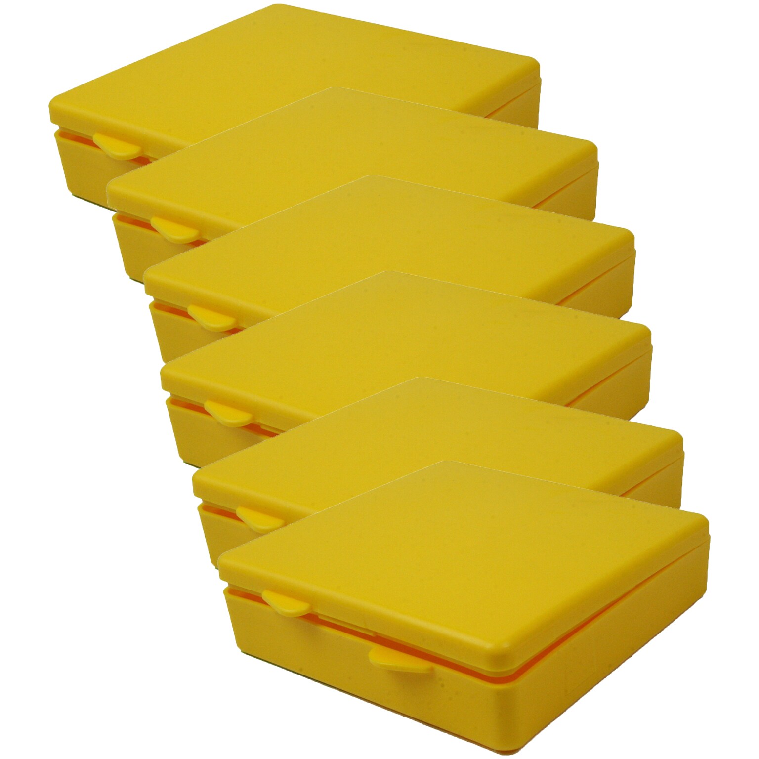 Romanoff  Micro Box, Plastic, 4 x 4 x 1, Yellow, 6/Bundle (ROM60403-6)