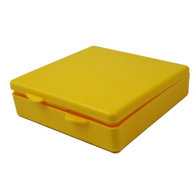 Romanoff  Micro Box, Plastic, 4" x 4" x 1", Yellow, 6/Bundle (ROM60403-6)