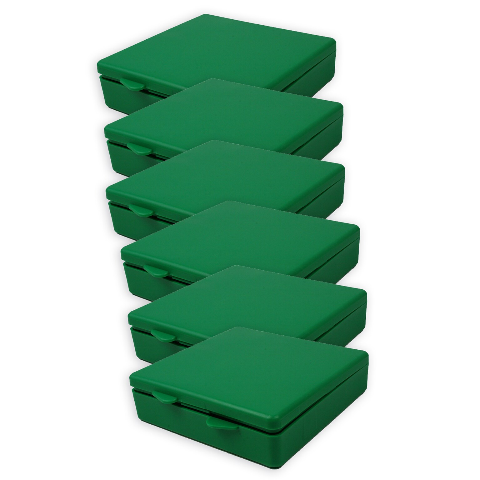 Romanoff  Micro Box, Plastic, 4 x 4 x 1, Green, 6/Bundle (ROM60405-6)