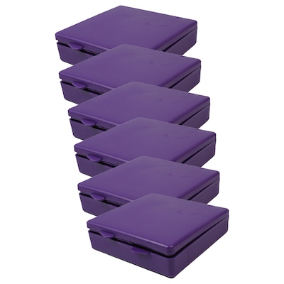 Romanoff  Micro Box, Plastic, 4 x 4 x 1, Purple, 6/Bundle (ROM60406-6)