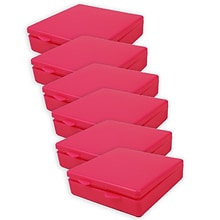 Romanoff  Micro Box, Plastic, 4 x 4 x 1, Hot Pink, 6/Bundle (ROM60407-6)