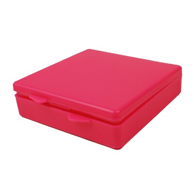 Romanoff  Micro Box, Plastic, 4" x 4" x 1", Hot Pink, 6/Bundle (ROM60407-6)