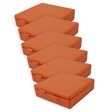 Romanoff  Micro Box, Plastic, 4 x 4 x 1, Orange, 6/Bundle (ROM60409-6)