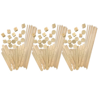 Teacher Created Resources® STEM Basics: Wood Construction Kit, 66/Pack, 3/Bundle (TCR20950-3)