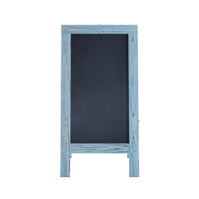 Flash Furniture Canterbury Vintage Wooden A-Frame Magnetic Indoor/Outdoor Chalkboard Sign, Robin Blue, 40"x20" (HGWAGDIS542315)