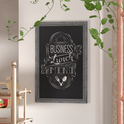 Flash Furniture Canterbury Wall Mount Magnetic Chalkboard Sign, Rustic Gray, 24" x 36" (HGWA5GD272315)