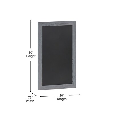 Flash Furniture Canterbury Wall Mount Magnetic Chalkboard Sign, Rustic Gray, 20" x 30" (HGWAGDI552315)