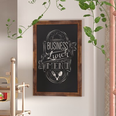 Flash Furniture Canterbury Wall Mount Magnetic Chalkboard Sign, Torched, 24" x 36" (HGWA3GD791315)