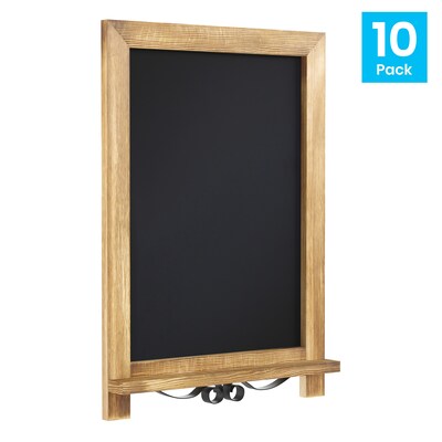 Flash Furniture Canterbury Wood Tabletop Magnetic Chalkboards, Torched, 12" x 17" (10HFKHDIS622315)