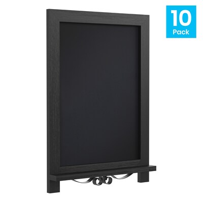 Flash Furniture Canterbury Wood Tabletop Magnetic Chalkboards, Black, 12" x 17" (10HFKHDIS722315)