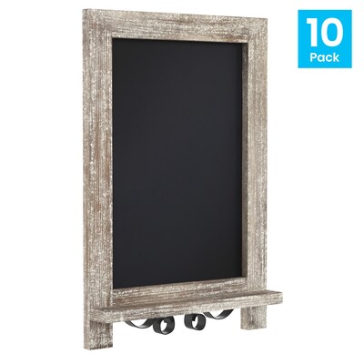 Flash Furniture Canterbury Wood Tabletop Magnetic Chalkboards, Weathered, 9.5" x 14" (10HFKHDI322315)