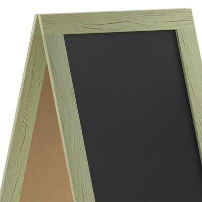 Flash Furniture Canterbury Vintage Wooden A-Frame Magnetic Indoor/Outdoor Chalkboard Sign, Green, 40" x 20" (HGWAGDI554315)