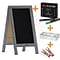 Flash Furniture Canterbury Wooden Indoor/Outdoor A-Frame Magnetic Chalkboard Sign Set, Graywashed, 4