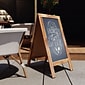 Flash Furniture Canterbury Wooden Indoor/Outdoor A-Frame Magnetic Chalkboard Sign Set, Rustic Brown, 40" x 20" (HGWAGD1I942315)
