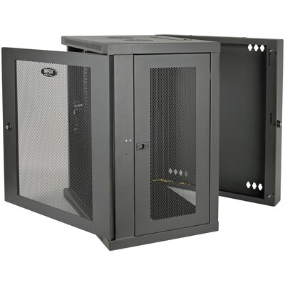 Tripp Lite SmartRack 15U Low-Profile Switch-Depth Wall-Mount Rack Enclosure Cabinet, Black (SRW15US)