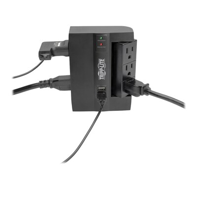 Tripp Lite Protect It! 6-Outlet 2-USB Port Surge Protector with 3 Rotatable Outlets, Black (SWIVEL6U