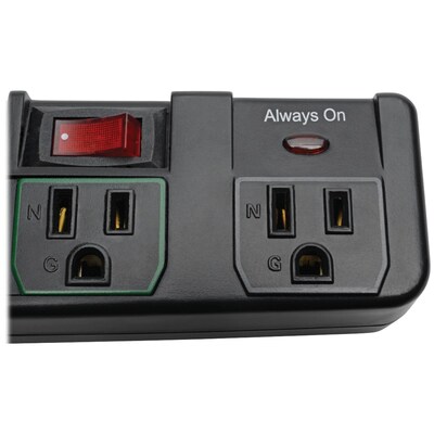 Tripp Lite ECO-Surge 7-Outlet Surge Protector with 6 Individually Controlled Outlets, 6 ft., Black (TLP76MSGB)