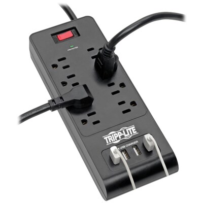 Tripp Lite Protect It! 8-Outlet 4-USB Port Surge Protector, 6 ft., Black (TRPTLP864USBB)