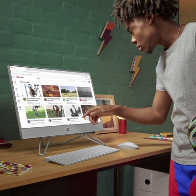 HP 24-cb0000i 577C3AA All-in-One Desktop Computer, Intel Celeron J4025, 8GB Memory, 256GB SSD (24CB0010)