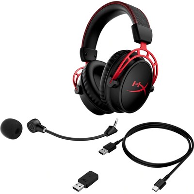 HyperX Cloud Alpha Wireless Noise Canceling Over-the-ear Stereo Gaming Headset, Black/Red (4P5D4AA)