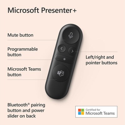Microsoft Presenter+ Wireless Control, Matte Black (IX7-00001) | Quill.com
