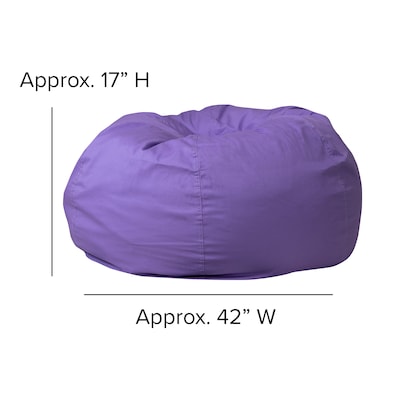 Flash Furniture Duncan Cotton Large Refillable Bean Bag Chair, Solid Purple (DGBEANLGSLDPUR)