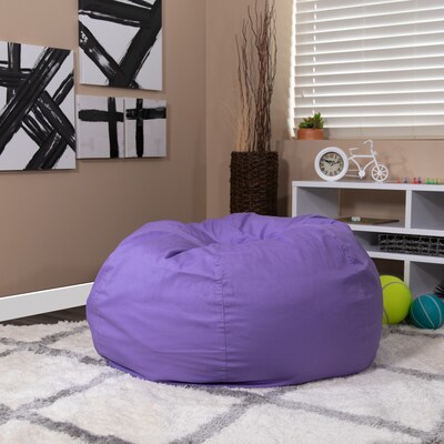 Flash Furniture Duncan Cotton Large Refillable Bean Bag Chair, Solid Purple (DGBEANLGSLDPUR)