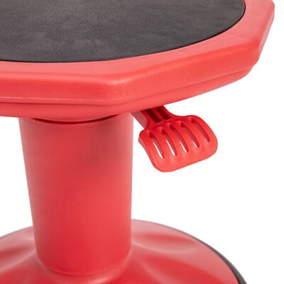 Flash Furniture Carter Plastic Kids Adjustable Height Stool, Red (AY9001SRD)