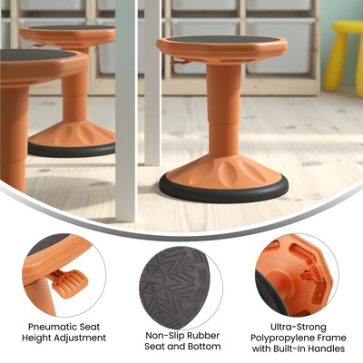 Flash Furniture Carter Plastic Kids Adjustable Height Stool, Orange (AY9001SOR)