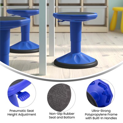 Flash Furniture Carter Plastic Kids Adjustable Height Stool, Blue (AY9001SBL)
