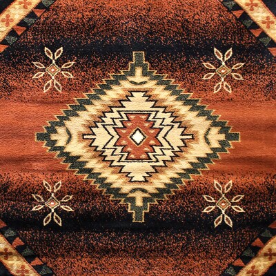 Flash Furniture Mirage Collection Olefin/Jute 63.6" x 63.6" Octogon Machine Made Rug, Black (NRRGB35755BK)