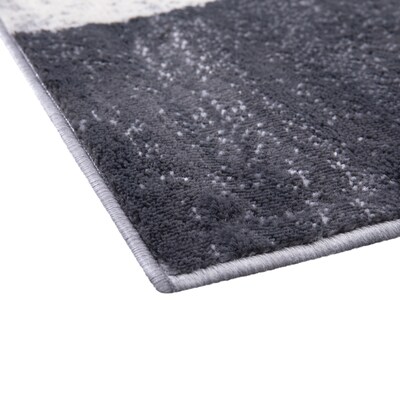 Flash Furniture Harken Collection Olefin/Jute 108" x 72" Rectangular Machine Made Rug, Black/Gray (YKF968A9I96BK)