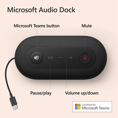 Microsoft Audio Dock Laptop and Confrencing Docking Station, Black (IVF-00001)