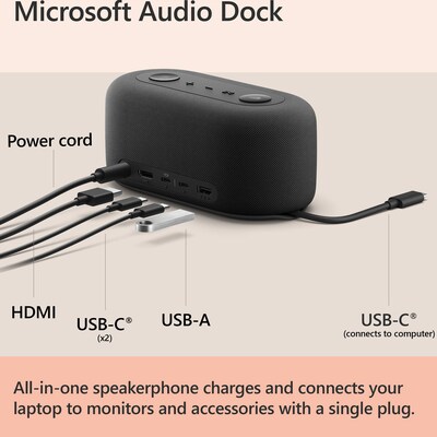 Microsoft Audio Dock Laptop and Confrencing Docking Station, Black (IVF-00001)