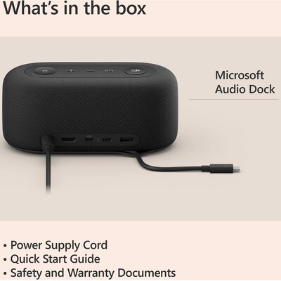 Microsoft Audio Dock Laptop and Confrencing Docking Station, Black (IVF-00001)