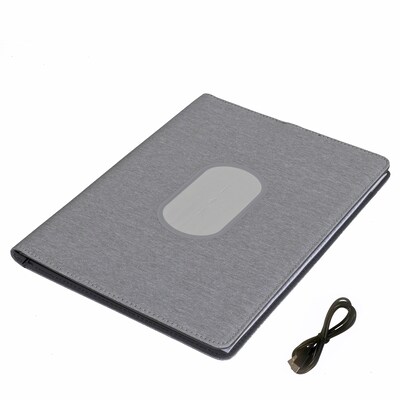 Club Rochelier Techo Collection Polyester Wireless Charging Padfolio, Grey (CR3651CH)
