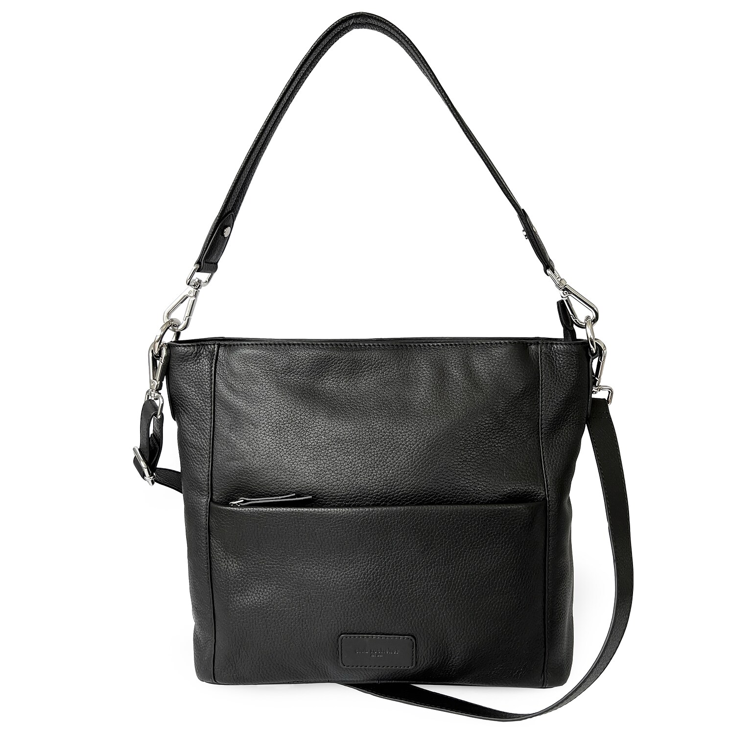 Club Rochelier Onyx Collection Leather Shoulder Messenger Bag, Black (CRH01)