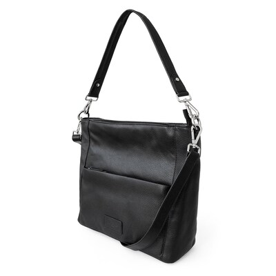 Club Rochelier Onyx Collection Leather Shoulder Messenger Bag, Black (CRH01)